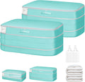 Comforter Storage Bag - Large Capacity Bedding Storage Bags Ultra Space Saving Self Compression Organizer, Washable Compression Bags for Storage Comforter Blanket Duvet Pillow, 2-Pack, Blue