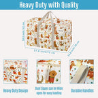 VENO 4 Pack Moving Bags and Large Christmas Storage Bins with lids. Alternative to Moving Boxes, Packing Supplies for College. Extra Large Heavy Duty Totes for Packaging (Holiday Pups, 4 Pack)