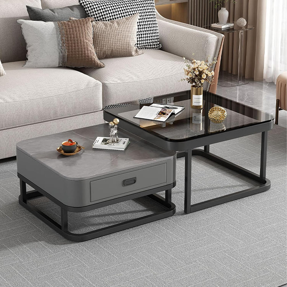 Jerry & Maggie Ø 27.5" Tempered Glass Coffee Tables for Living Room ...