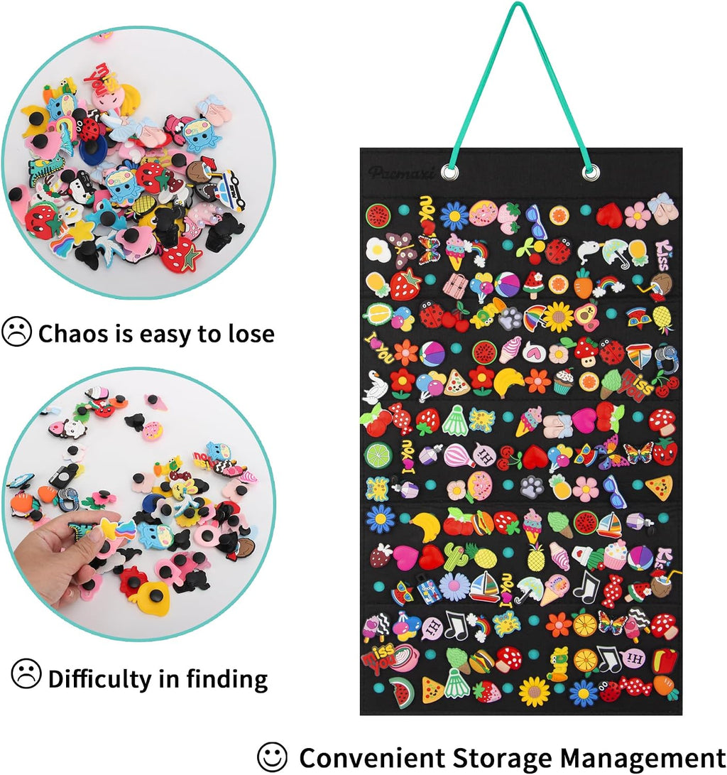 PACMAXI Shoe Charms Organizer, Hanging Shoe Charm Holder with 188 Holes