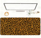 Leopard Print Mouse Pad – Large Extended Desk Mat 35.43 x 15.75 in – Bold Cheetah Animal Pattern, Non-Slip Rubber Base, Waterproof Surface, Fashionable Keyboard & Mouse Pad for Office, Home, or Gaming