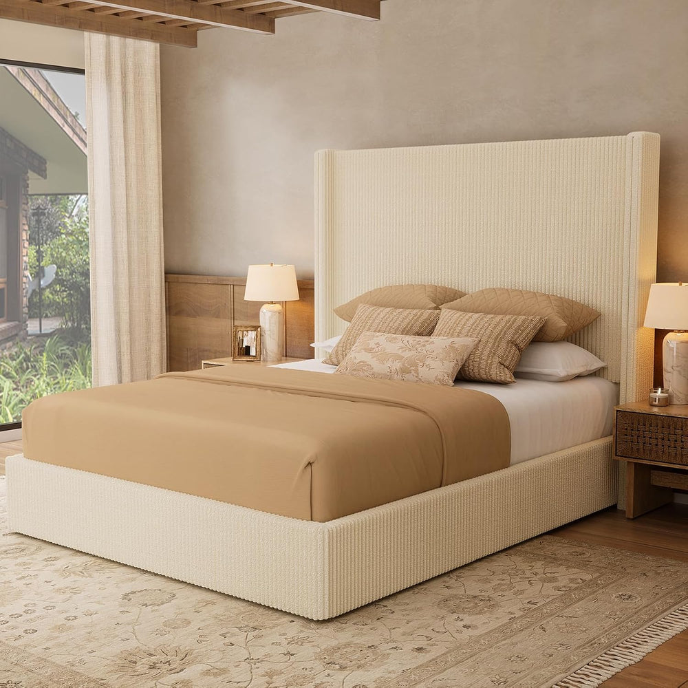 Yechen Queen Bed Frame with Lift Up Storage, 51.2" Tall Headboard and Up...