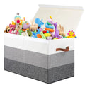 Mayniu Toy Box Storage Chest with Divider, Large Sturdy Toy Bin Organizer Basket with Lid for Kids, Boys, Girls, Nursery, Living Room, Bedroom, Playroom, Closet, 25"x13" x16"(Gradient Grey)