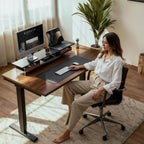 Fenge Dual Monitor Stand with Drawer, 42.5 Inch Large Monitor Riser with Acrylic Legs Supports, Computer Stand for Desk, 2 Tier Wood Desk Shelf with Storage Organizer for PC, Laptop, Printer, TV
