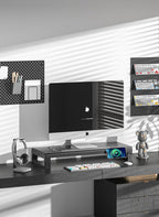 Computer monitor stand Laptop Desk Shelf & Monitor Riser ，21.6 inches long desk riser Monitors/PC/Laptop/Computer Space Saver Organizer ，Heavy Duty Gift Gaming Studio Office(Basic Version, 550mm)
