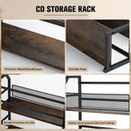 3-Tier CD Rack, Storage and Display Organizer, Compact Space-Saving Holder for Home, Office, or Bedroom, Durable Metal Construction, Holds 114 CDs