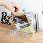 Vowcarol CD Holder 2 Pack, Clear Acrylic CD Organizers, CD Display Rack Holds up to 14 Standard CD Cases for Media Shelf Storage and Organization