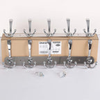 Dseap Wall Mounted Coat Rack - 5 Tri Hooks, Heavy Duty, Stainless Steel, Metal Coat Hook Rail for Coat Hat Towel Purse Robes Mudroom Bathroom Entryway (Chromed, 2 Packs)