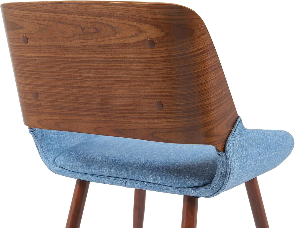 Armen Living Panda Mid-Century Upholstered Dining Chair in Walnut Finish with...