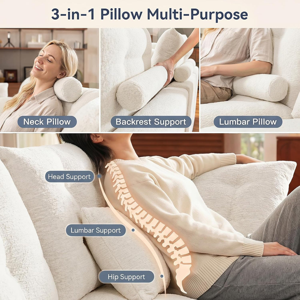 110" Oversized Cloud Sectional Couch, Modular Chenille L-Shaped Compress...