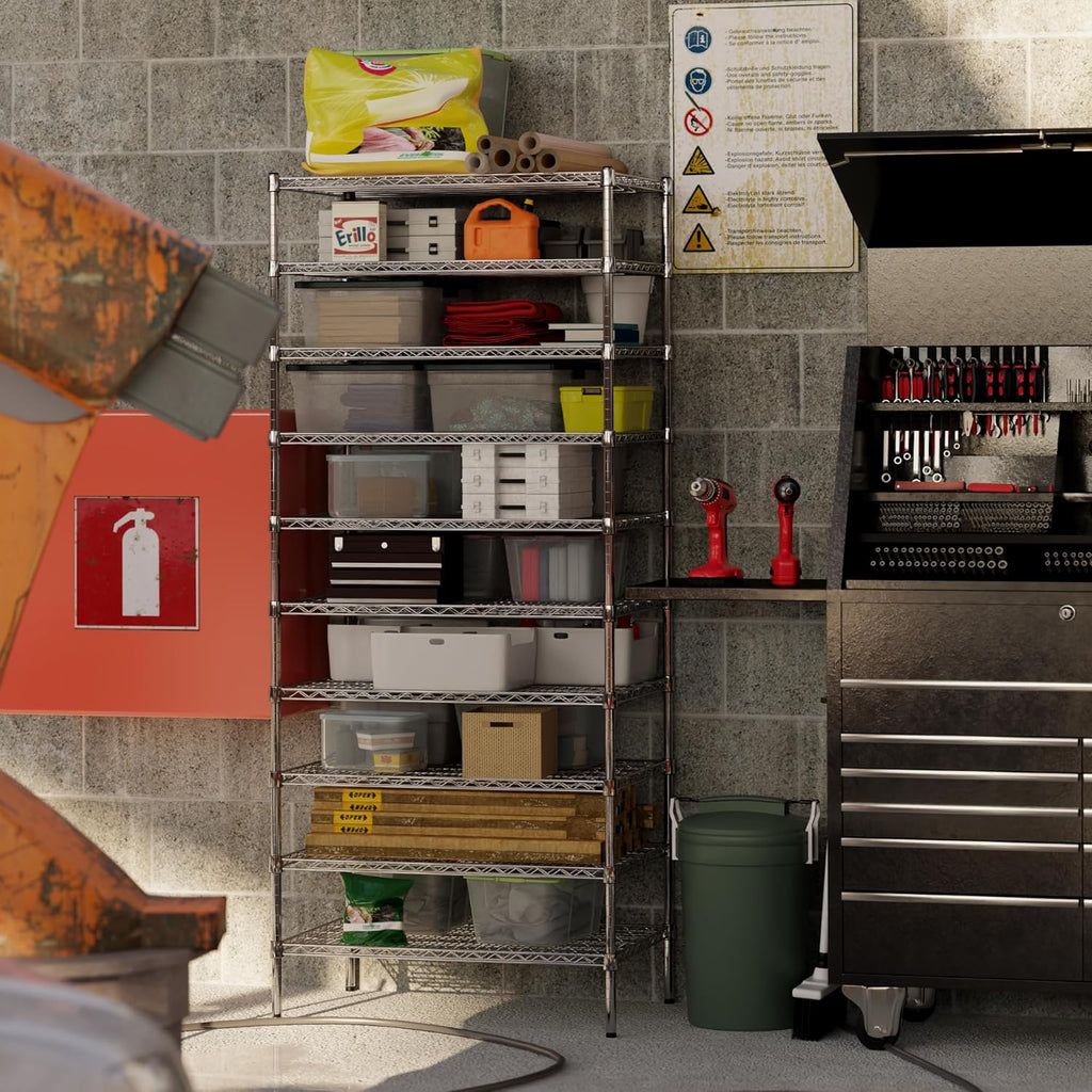 24" Deep x 36" Wide x 86" Height Wire Shelving Kit | 10-Tier | NSF Commercial Storage Rack Unit