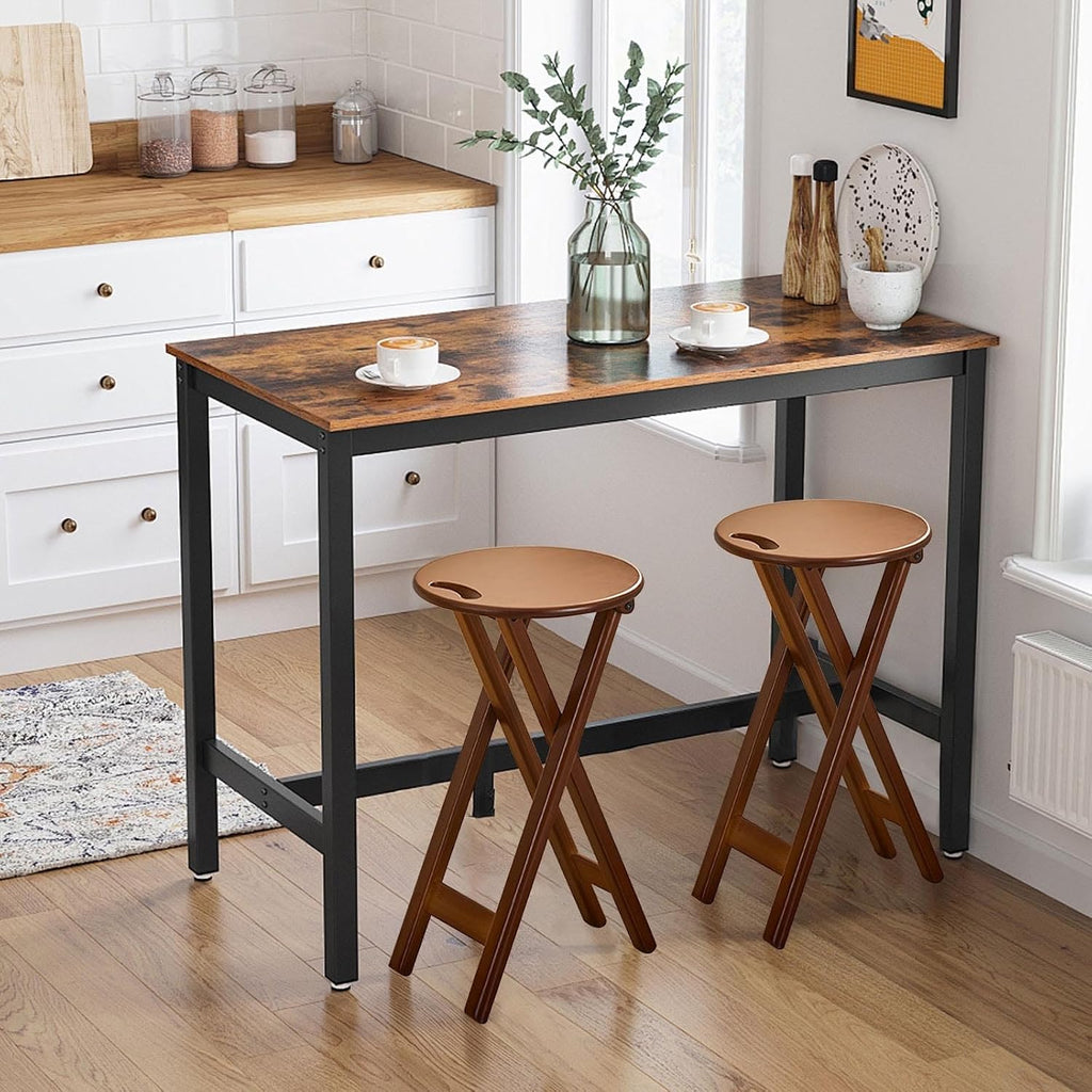 Bar Stools for Kitchen Island 17/23.6 Inch Seat Height Counter Stools Wood Foldable Breakfast Bar Stools Space Saving Built-In Handle for Easy Carrying For Kitchen Bar Cafe Dining Room(Large)