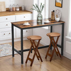 Bar Stools for Kitchen Island 17/23.6 Inch Seat Height Counter Stools Wood Foldable Breakfast Bar Stools Space Saving Built-In Handle for Easy Carrying For Kitchen Bar Cafe Dining Room(Large)