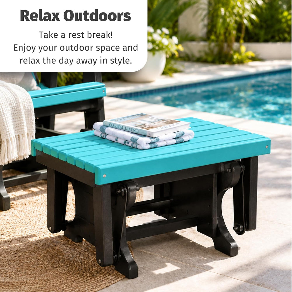 DutchCrafters Ottoman – Amish Made, HDPE Outdoor, Weather Resistant Patio Foo...