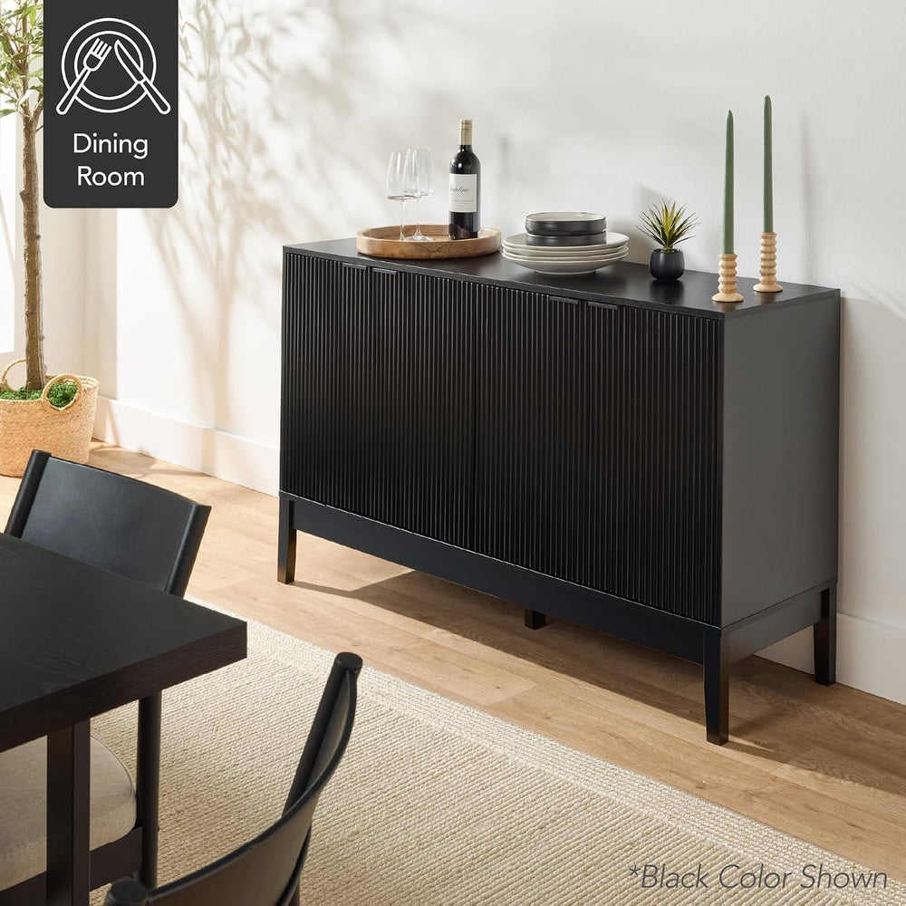 Best Choice Products 55" Modern 4-Door Sideboard Storage Cabinet, Buffet...