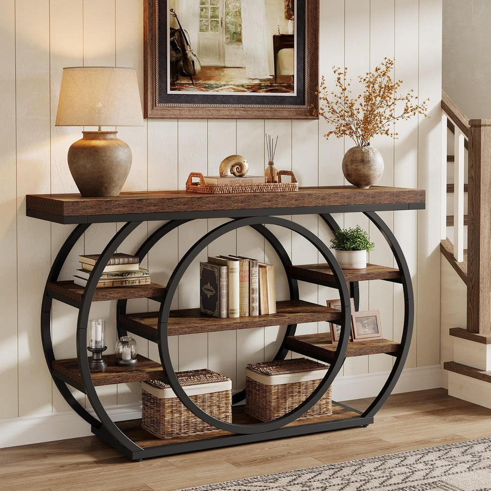 Tribesigns 47" Console Table for Living Room, 5-Tier Industrial Entryway...