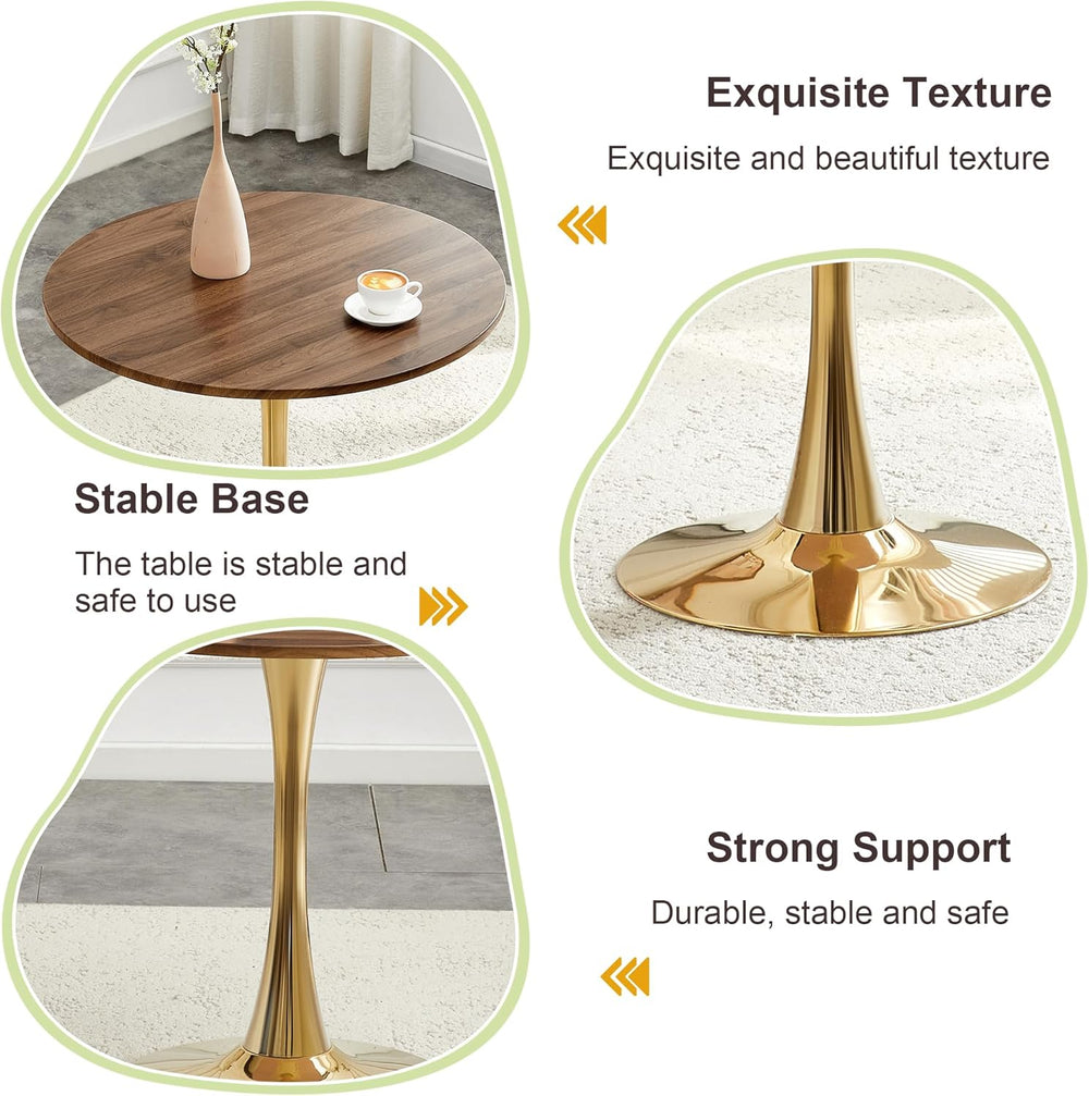 31.5 Inch Small Round Dining Table for 2-4 Person, Circle Tulip Table with Fa...