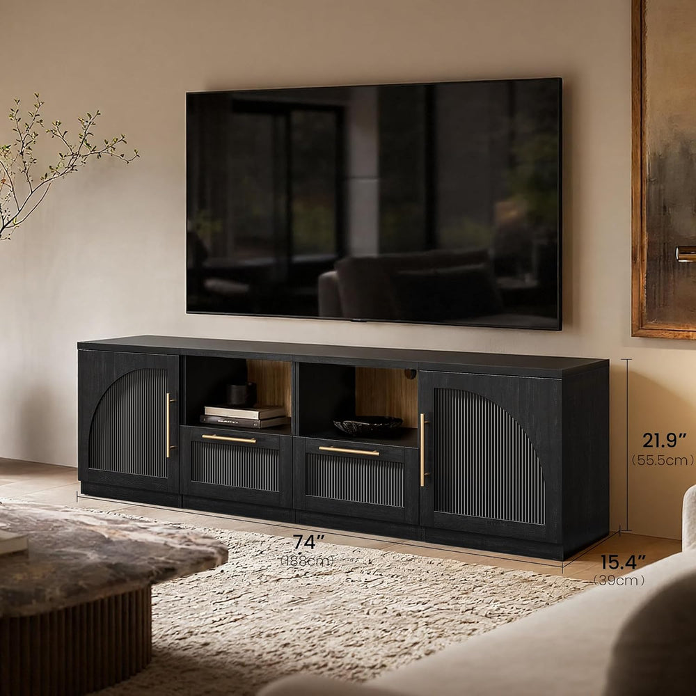 ModernMate Set of 2 Nightstands, 37" Modular Accent End Tables with Arch...