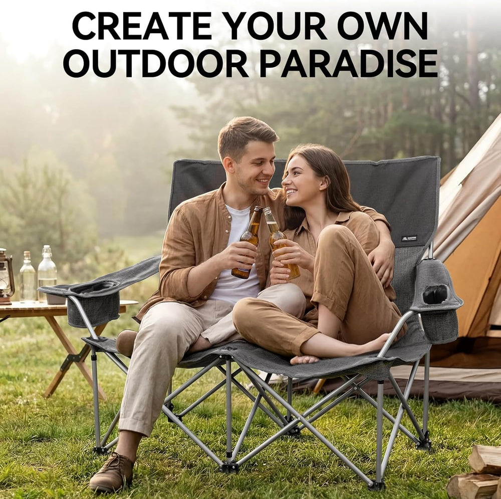 Huskfirm Low Camping Chair Lightweight Double Camping Chair Heavy Duty 2 Pers...