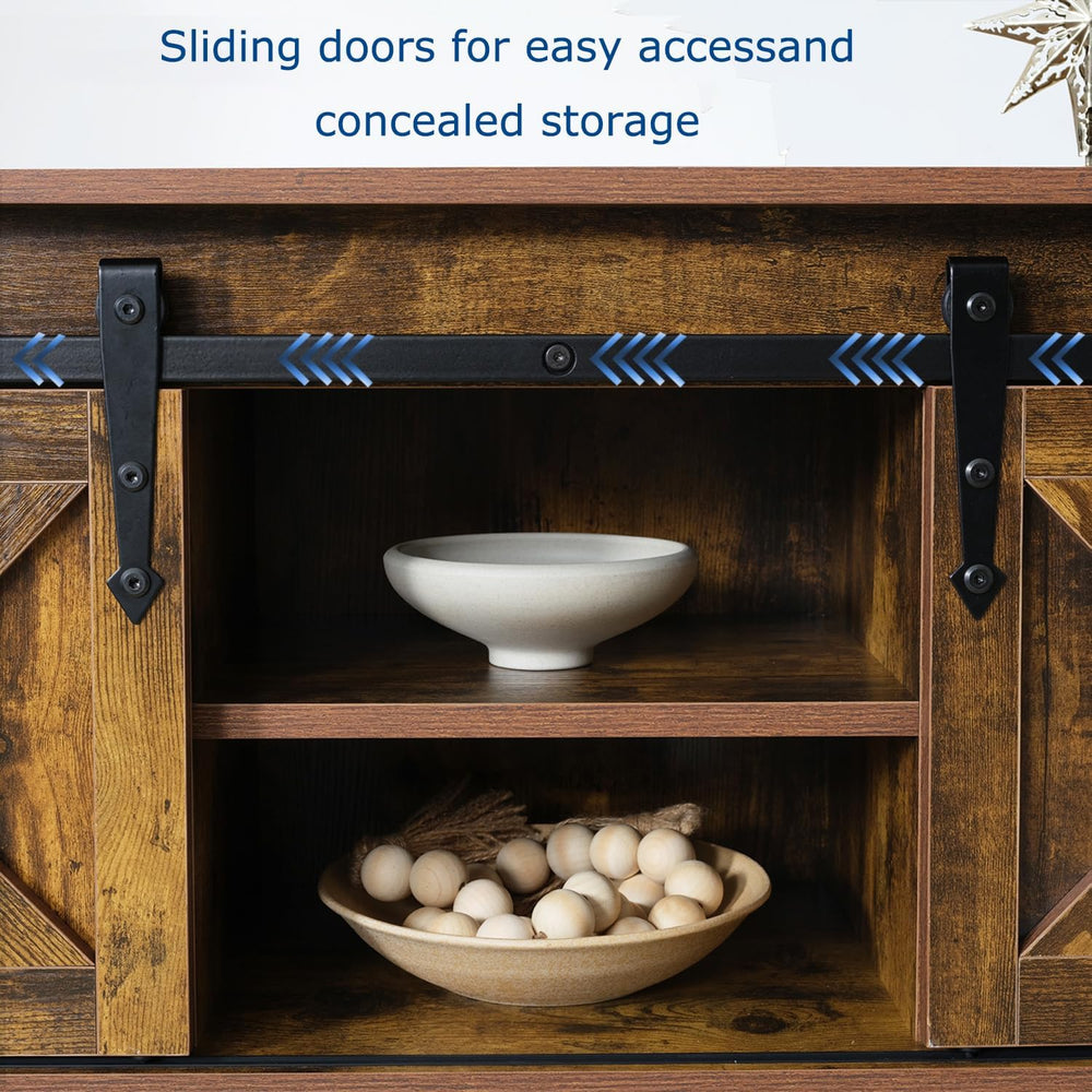 Brown Farmhouse Entryway Table, Rustic Hallway Table with Storage Shelf, Sofa...