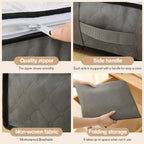 90L Under Bed Storage Containers, Closet Organizers and Storage Bins, Foldable Underbed Storage Bags for Blanket, Clothing, Comforter, Sweaters, Pillows, Linen Sheets, Wrapping Paper, grey