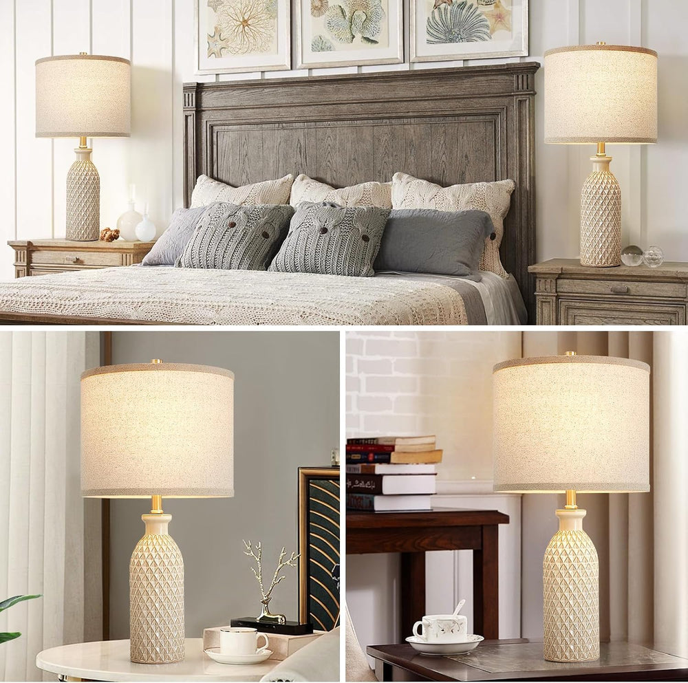 Luvkczc Modern Ceramic Table Lamp Set of 2, Adjustable Color Temperature