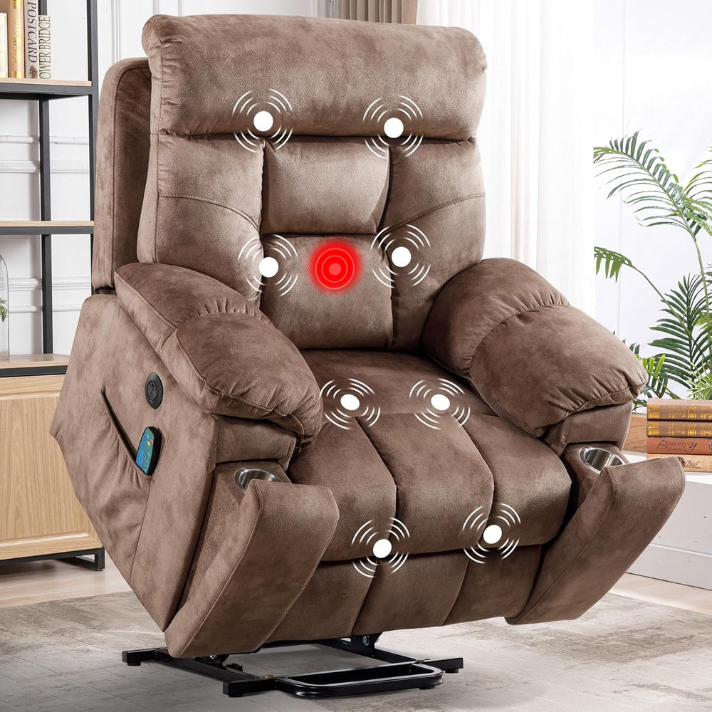 CANMOV Large Power Lift Recliner Chair with Massage and Heat for Elderly Big ...
