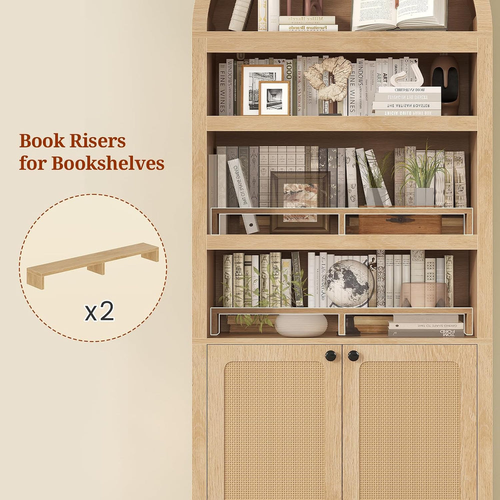 81" Tall Arched Cabinets,Bookcase with storage,Mid-Century Modern 6-Tier...