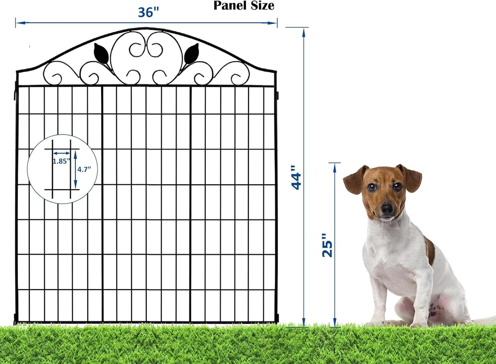4 Pack 44" H 36" W (Linear Length 12 feet) Black Coated Heavy Duty ...