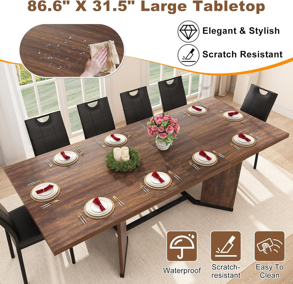 86 in Extendable Dining Table for 6 8 10 People,59"-86" Farmhouse R...