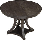 Ball & Cast Retro Dining Table Set for 4 with 4 Upholstered Chairs,5-Piece Wooden Living Room Furniture W/ 42" Round Extendable Kitchen Desk,for Small Space,Apartment,Dining Room,Espresso