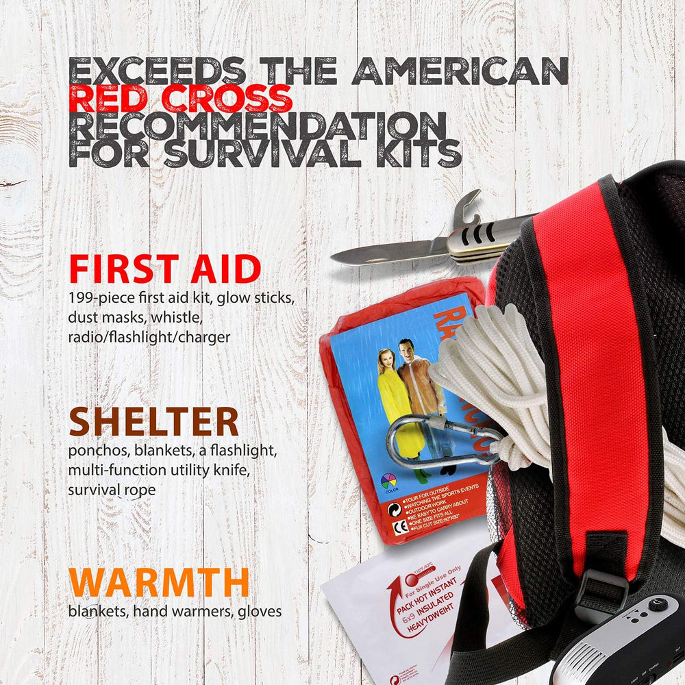 SDS 4 Person 72 Hour Emergency Kit, First Aid Kit Bug Out Survival Gear Emerg...
