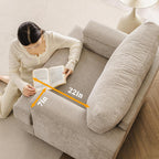 Oversized Accent Chair with Armrest Organizer,Comfy Living Room Chairs with Thick Cushion,Upholstered Linen Fabric Armchair,Big Reading Chair,Sofa Chair for Bedroom,Khaki