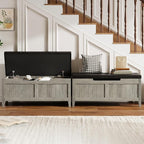 GAOMON Storage Bench with Padded Seat, 39.4” Wooden Chest Storage Box with 2 Safety Hinges, Entryway Benches with Flip-Top, Large Trunk for Living Room, Bedroom, Easy Assembly