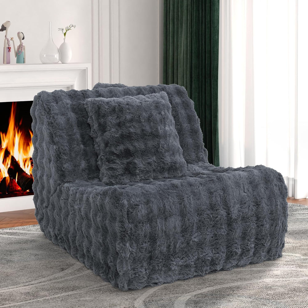 Bean Bag Chair for Adults, Giant Bean Bag Chair with Pillow, Oversized Chaise...