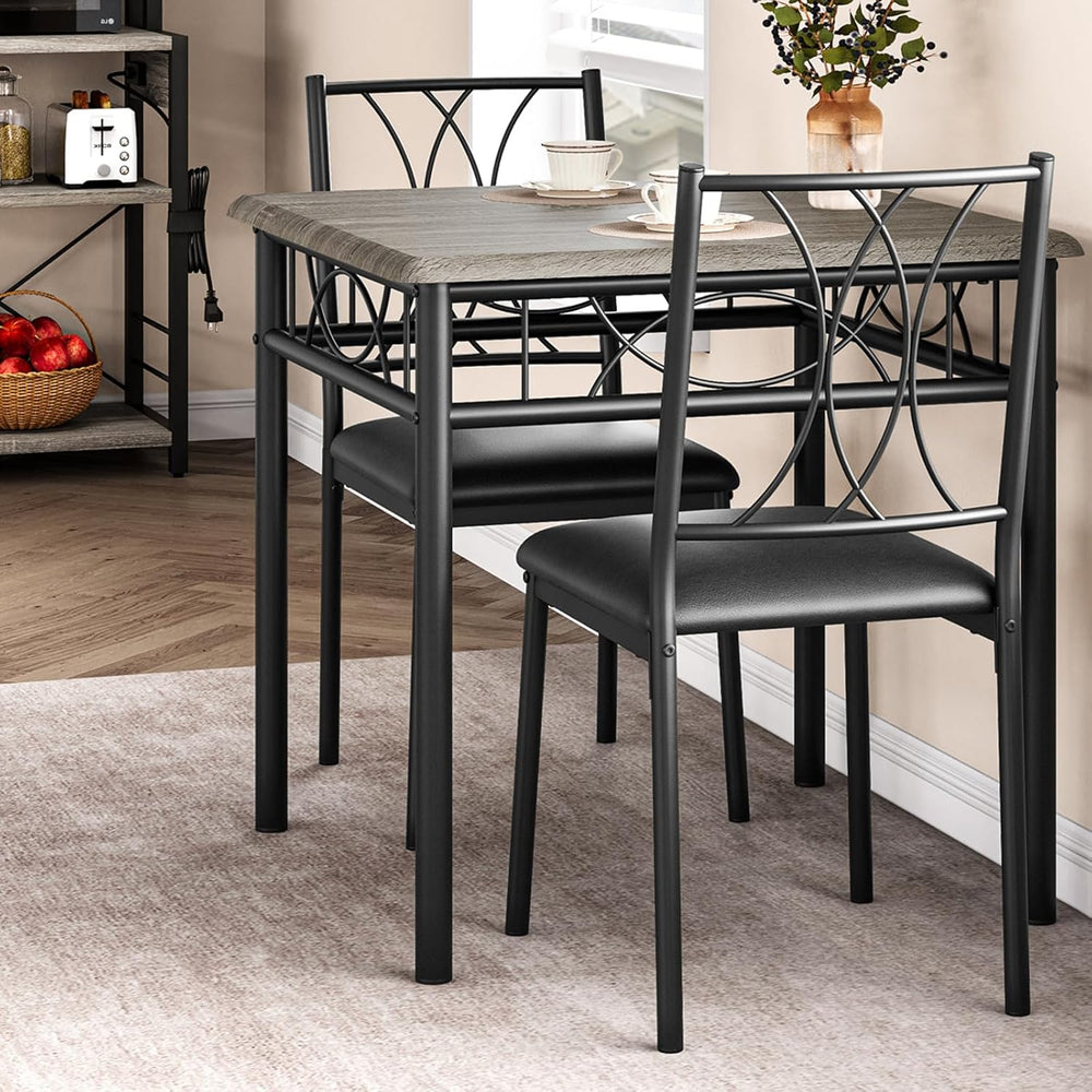 GarveeHome Small Dining Table Set for 2, Square Table and Chairs Set of 2, 3 ...