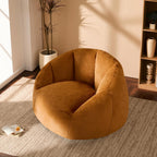 Gericco Swivel Giant Bean Bag Chair for Adults - Comfy Plush Round Shell Soft Accent Chair, Oversized Cozy Floor Sofa for Living Room, Bedroom & Game Rooms, Orange