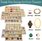 X-Large Jewelrys Tray for Drawer 8 Pack Earring Organizer Stackable Velvet Jewelry Organizer Dresser Rings Studs Earring Holder