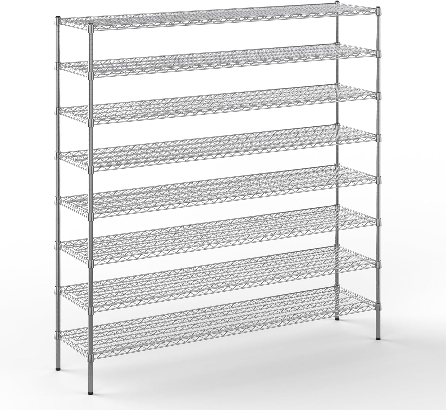 18" Deep x 72" Wide x 74" Height Wire Shelving Kit | 8-Tier | NSF Commercial Storage Rack Unit