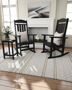 NAVINE Outdoor Rocking Chairs Set of 2, Oversized High Back Patio Rocking Chairs, All Weather Porch Rocking Chairs for Outside. Black