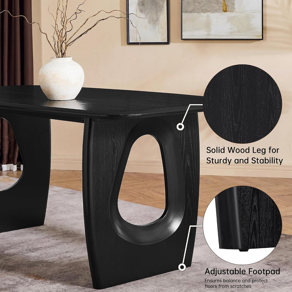 Morden Fort Modern Dining Table Set for 6, 68'' Rectangle Dining Tabl...