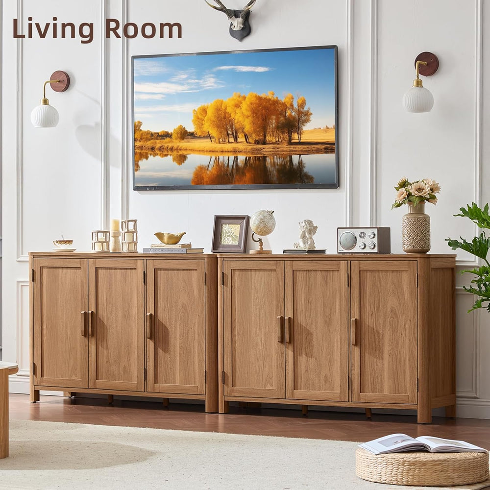Joaxswe Sideboard Buffet Cabinet with Storage, 46" Arc-Shaped Credenza w...