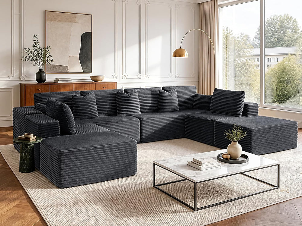 138" Oversized Couch for Living Room, Modular Sectional Couches U Shaped...