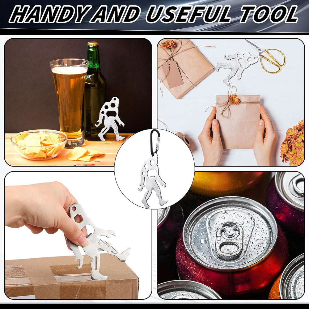 Cholemy 12 Pcs Bigfoot Credit Card Tool Novelty Christmas Men Gift, Silver