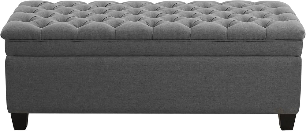 WUTUTUEE 51" Fabric Storage Ottoman Bench, Upholstered Rectangle End of ...
