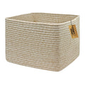 COMFY-HOMI Cotton Rope Woven Basket with Handles for Shelves,Toys,Book, Cloth Storage Baskets Bin for Organizing- 1 PCSToy Decorative Organizer for Living Room, Bathroom