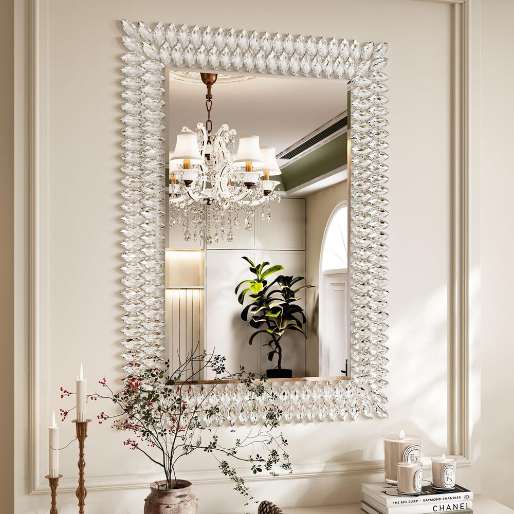 28"x40" Jeweled Luxury Rectangle Decorative Wall Mirror