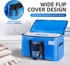 TAILI Extra Large Moving Bags, 6 Pack Blue Heavy Duty Totes for Storage with Visible Window, Wrap Around Handles, Storage Bags for Space Saving, Alternative to Moving Boxes