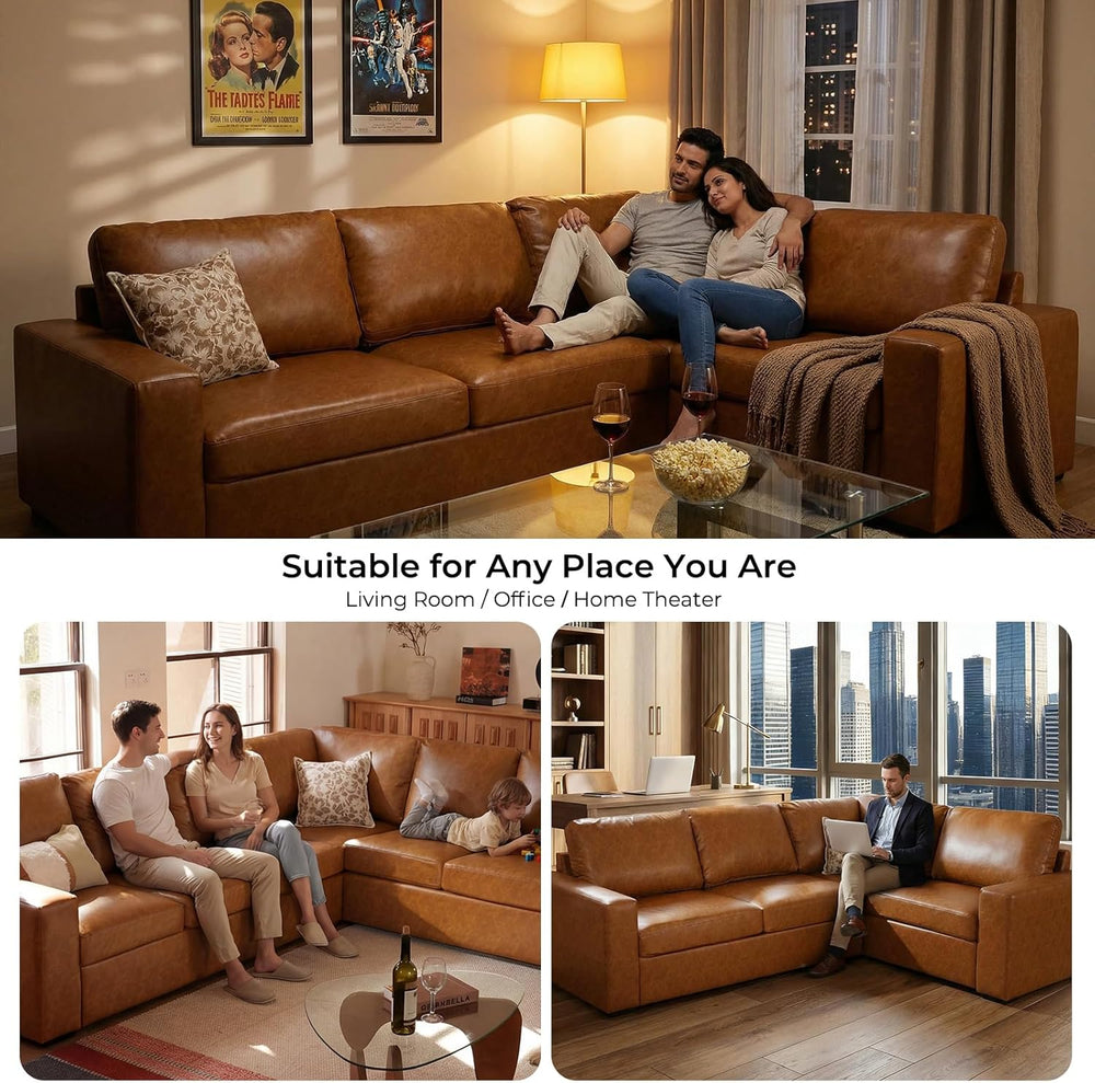 ELUCHANG 113" V-Shaped Modular Sectional Sofa Couch, Modern 4-Seat Premi...