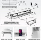 Fenge Dual Monitor Stand, Monitor Stands Riser for 2 monitors, 42.5 Inch Wood Desk Shelf with Storage Organizer and Cable Management for Office Desk Accessories
